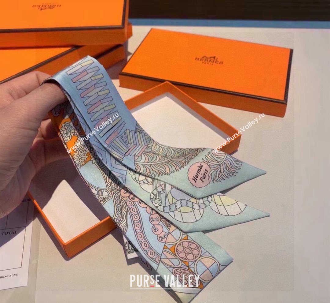 Hermes Silk Bandeau Scarf 5x86cm Green 2024 040801 (A-240408013)