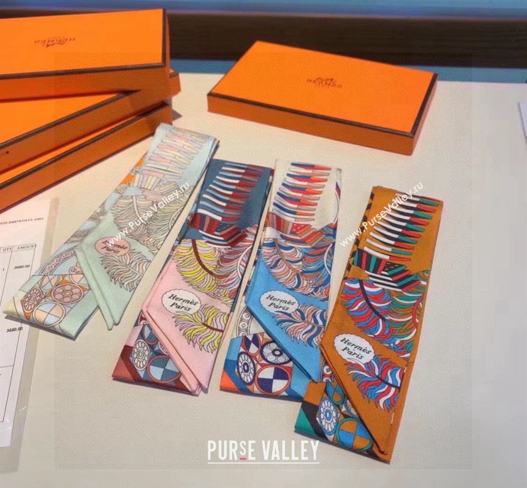 Hermes Silk Bandeau Scarf 5x86cm Blue 2024 040801 (A-240408014)