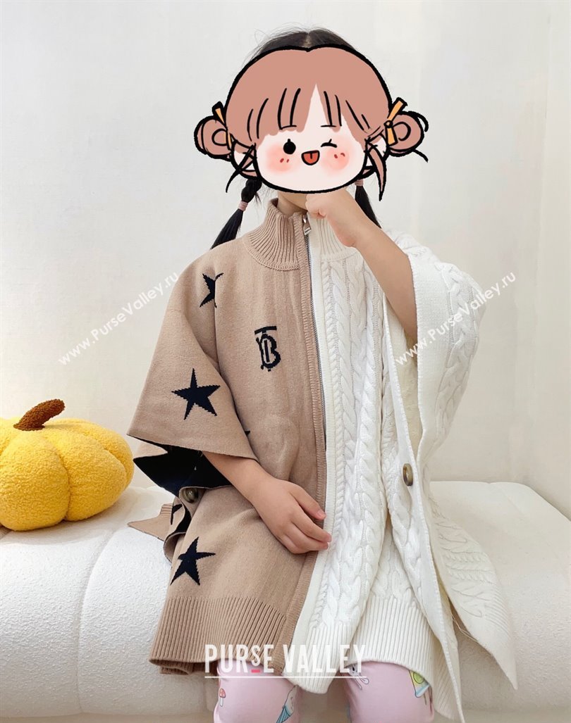 Burberry Childrens TB Star Cape White/Camel 2024 0408 (A-240408058)