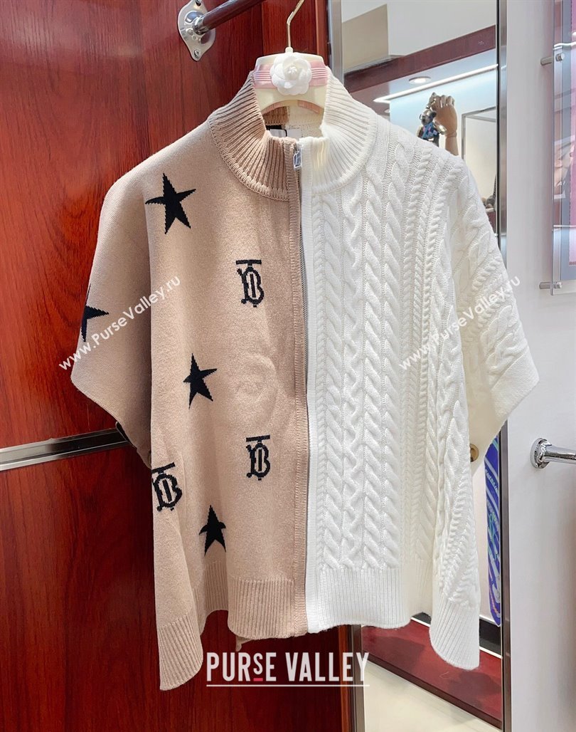 Burberry Childrens TB Star Cape White/Camel 2024 0408 (A-240408058)