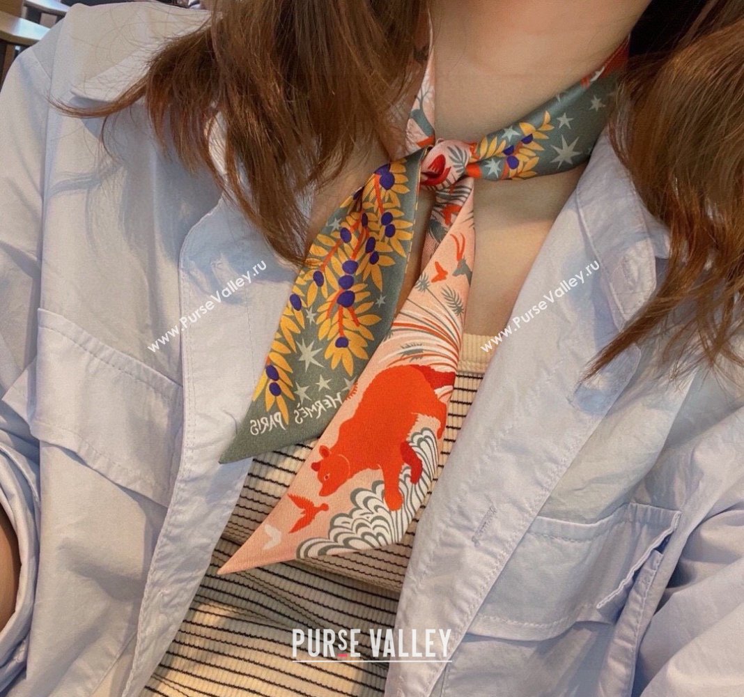 Hermes Silk Bandeau Scarf 5x86cm Green 2024 040802 (A-240408022)