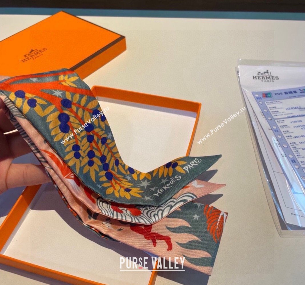 Hermes Silk Bandeau Scarf 5x86cm Green 2024 040802 (A-240408022)