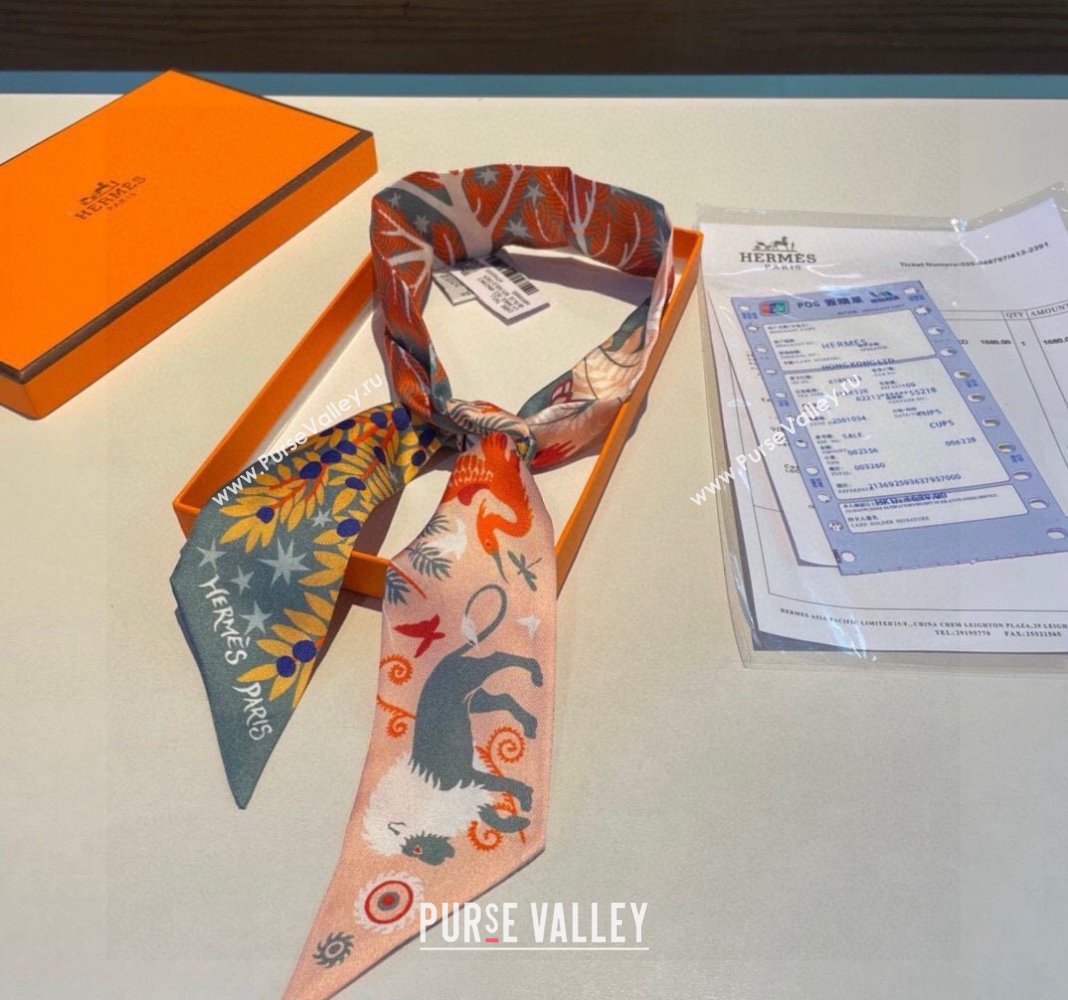 Hermes Silk Bandeau Scarf 5x86cm Green 2024 040802 (A-240408022)