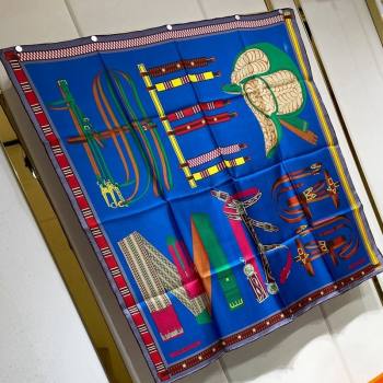 Hermes Lettres Equestre Sqaure Scarf 90x90cm Red 2024 (A-240407005)