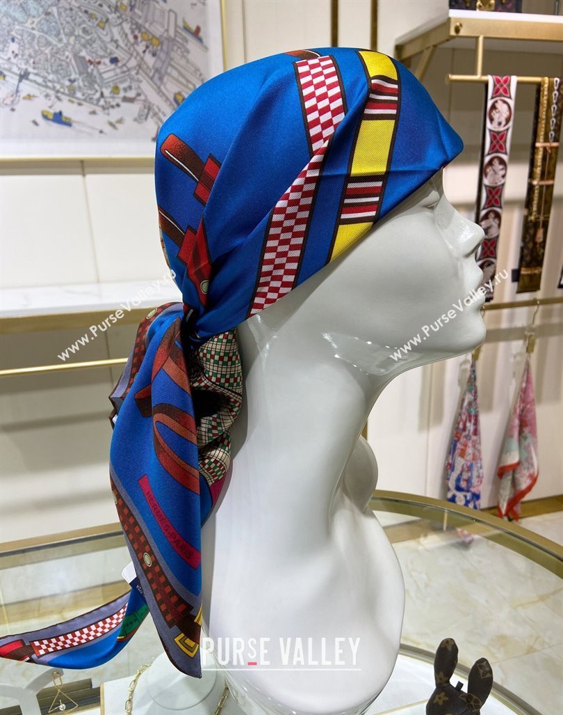 Hermes Lettres Equestre Sqaure Scarf 90x90cm Red 2024 (A-240407005)