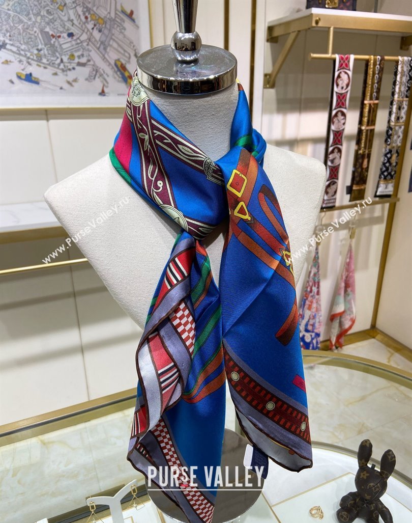 Hermes Lettres Equestre Sqaure Scarf 90x90cm Red 2024 (A-240407005)