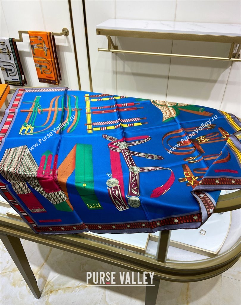 Hermes Lettres Equestre Sqaure Scarf 90x90cm Red 2024 (A-240407005)