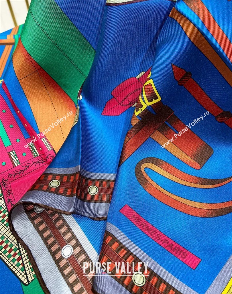 Hermes Lettres Equestre Sqaure Scarf 90x90cm Red 2024 (A-240407005)