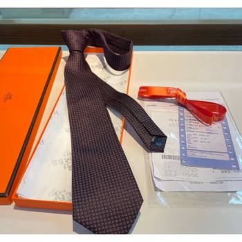 Hermes H Silk Tie Black 2024 040801 (A-240408048)