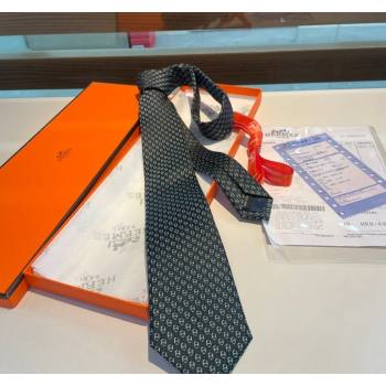 Hermes Chaine Silk Tie Green 2024 0408 (A-240408053)