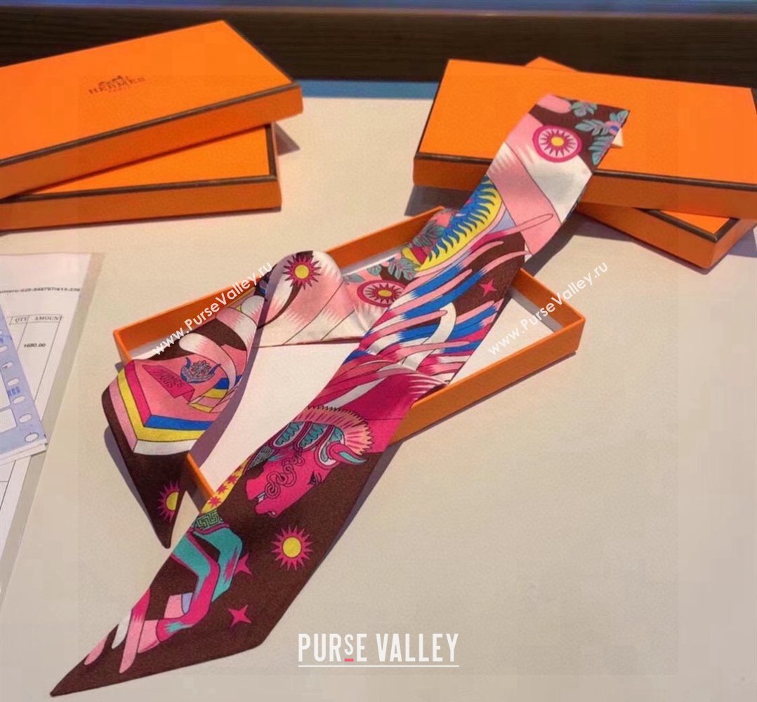 Hermes Silk Bandeau Scarf Pink 2024 040701 (A-240407034)