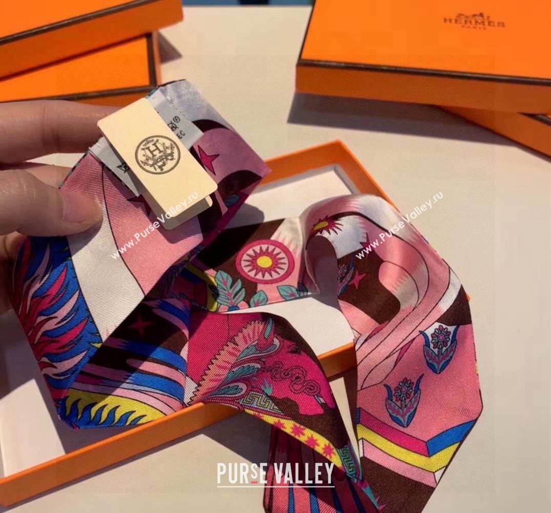 Hermes Silk Bandeau Scarf Pink 2024 040701 (A-240407034)