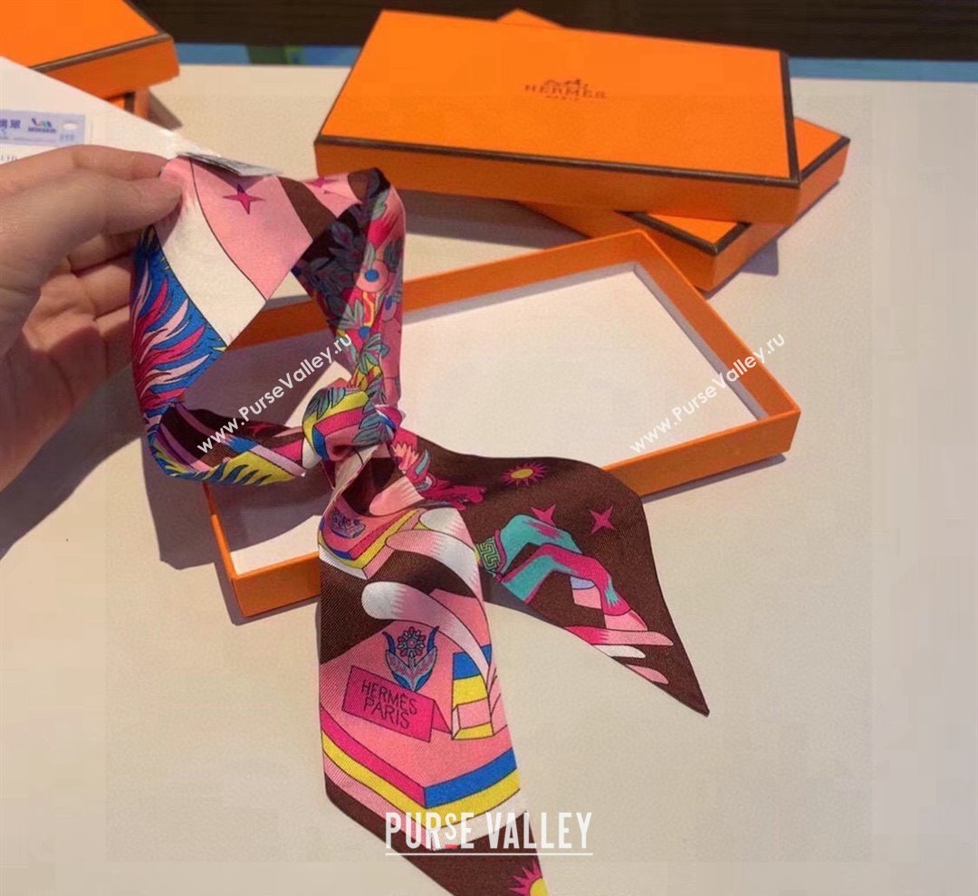 Hermes Silk Bandeau Scarf Pink 2024 040701 (A-240407034)