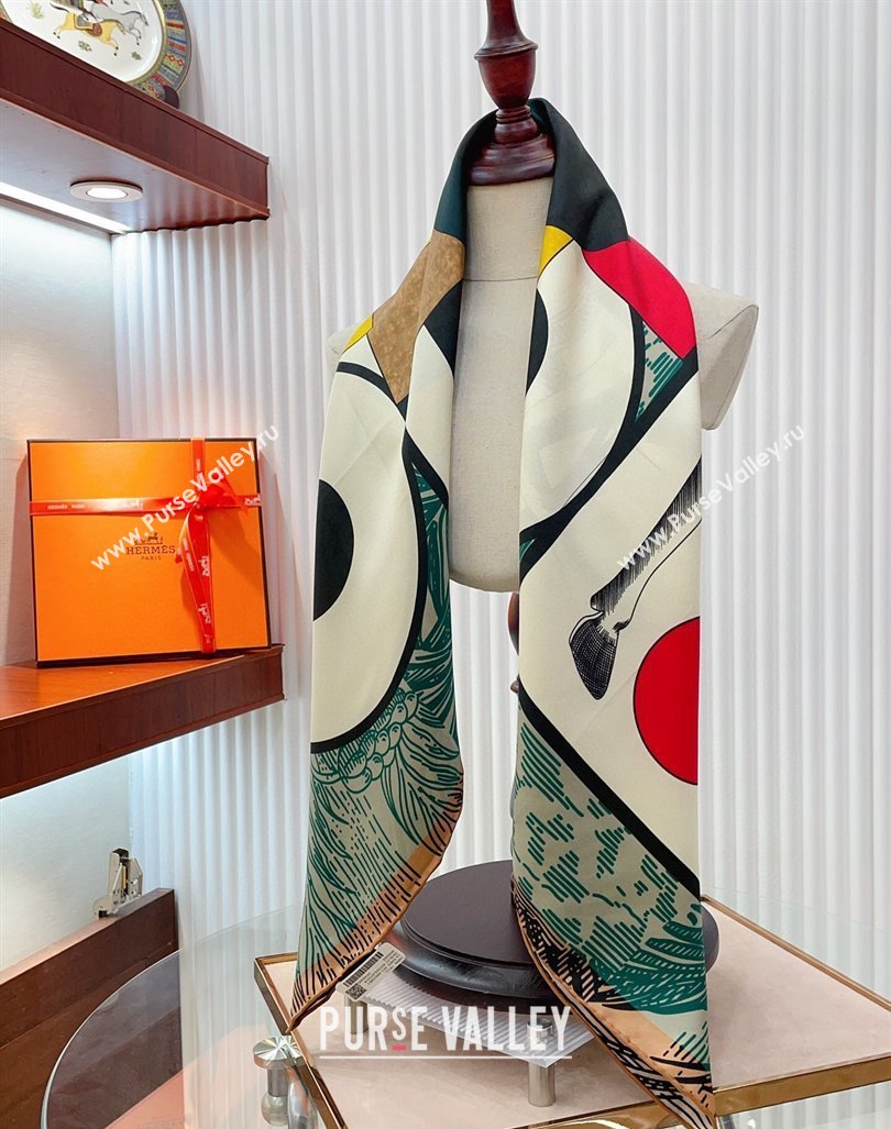 Hermes Cavalier en Formes Sqaure Scarf 90x90cm Green 2024 (A-240407007)
