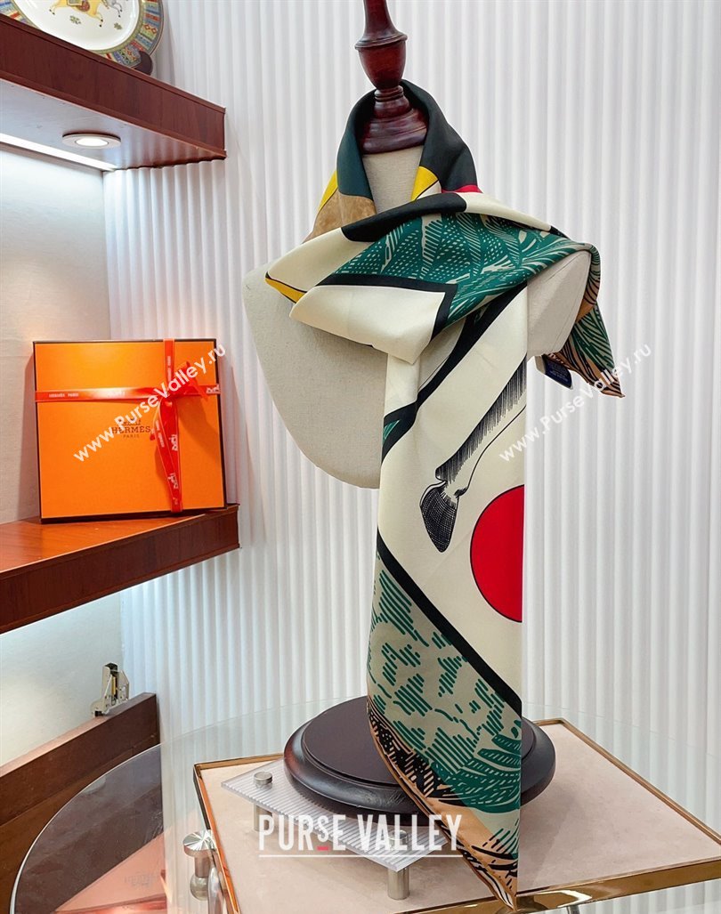 Hermes Cavalier en Formes Sqaure Scarf 90x90cm Green 2024 (A-240407007)