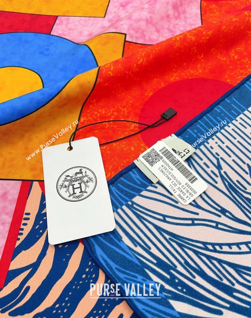 Hermes Cavalier en Formes Sqaure Scarf 90x90cm Blue 2024 (A-240407008)