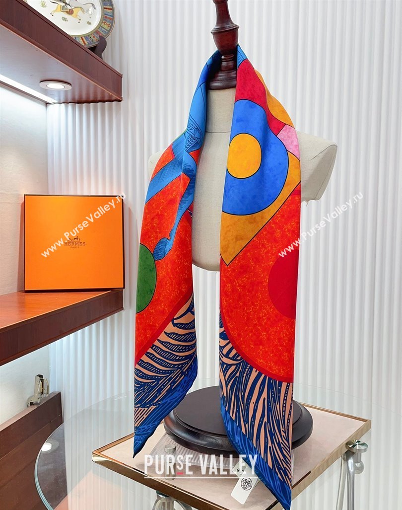 Hermes Cavalier en Formes Sqaure Scarf 90x90cm Blue 2024 (A-240407008)