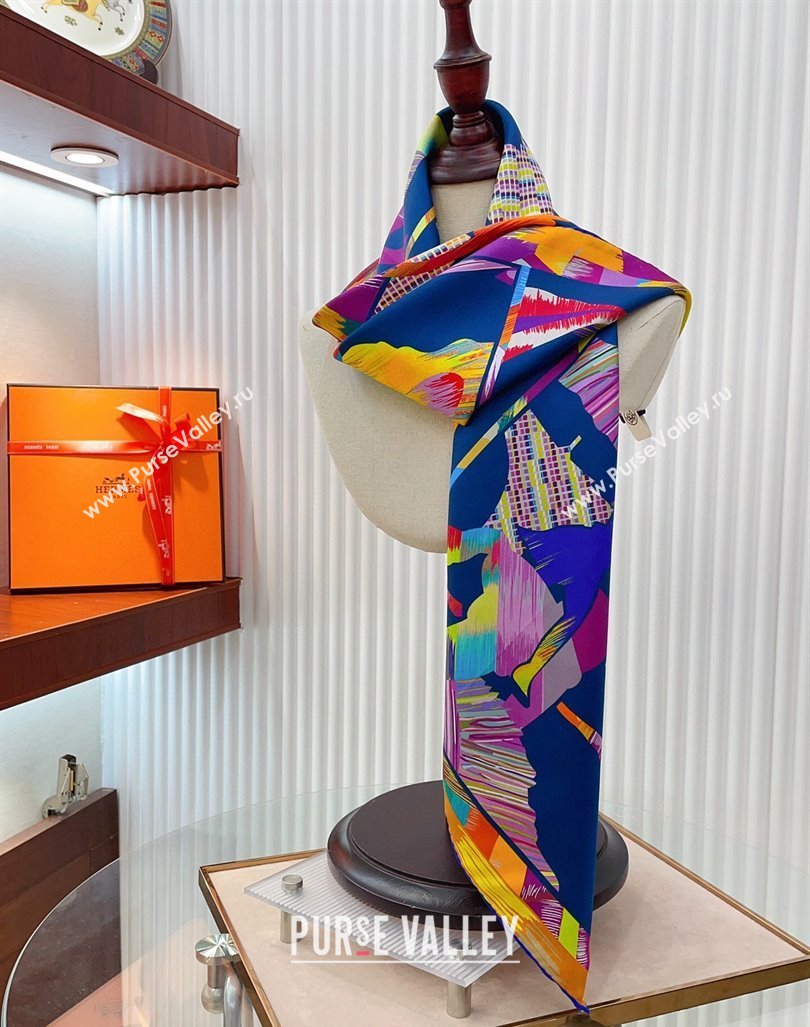 Hermes Wow Marble Sqaure Scarf 90x90cm Blue 2024 (A-240407010)