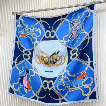 Hermes Springs Remix Sqaure Scarf 90x90cm Blue 2024 (A-240407015)