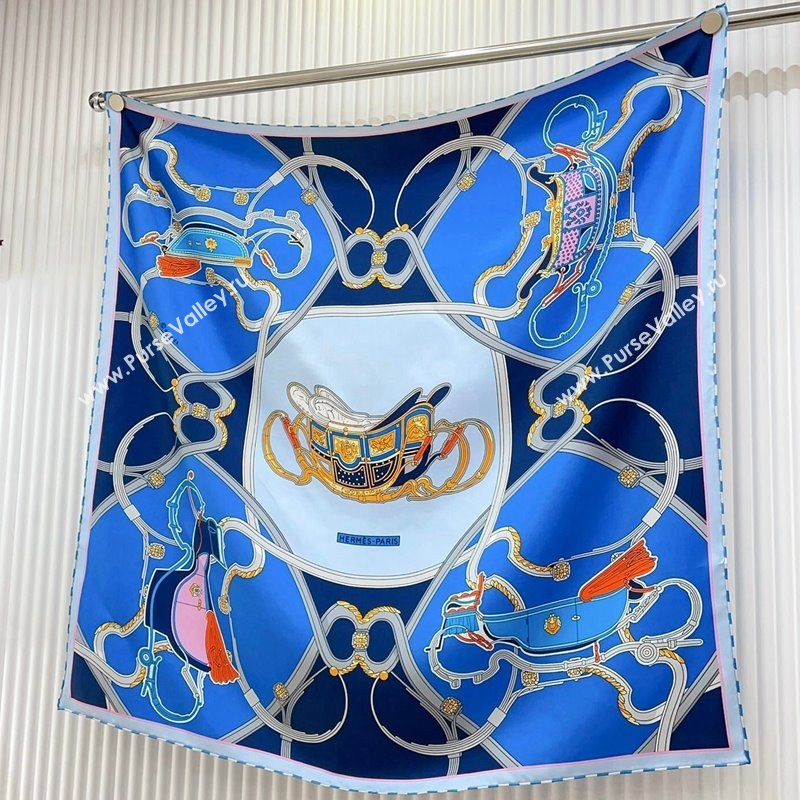Hermes Springs Remix Sqaure Scarf 90x90cm Blue 2024 (A-240407015)