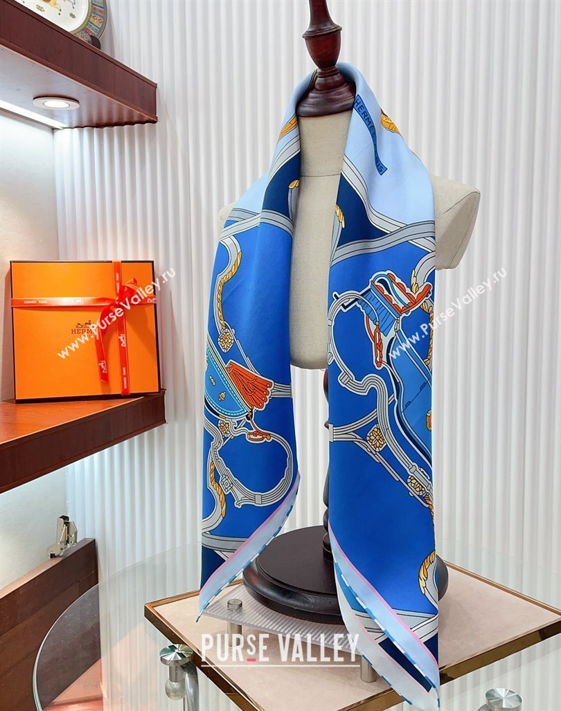 Hermes Springs Remix Sqaure Scarf 90x90cm Blue 2024 (A-240407015)