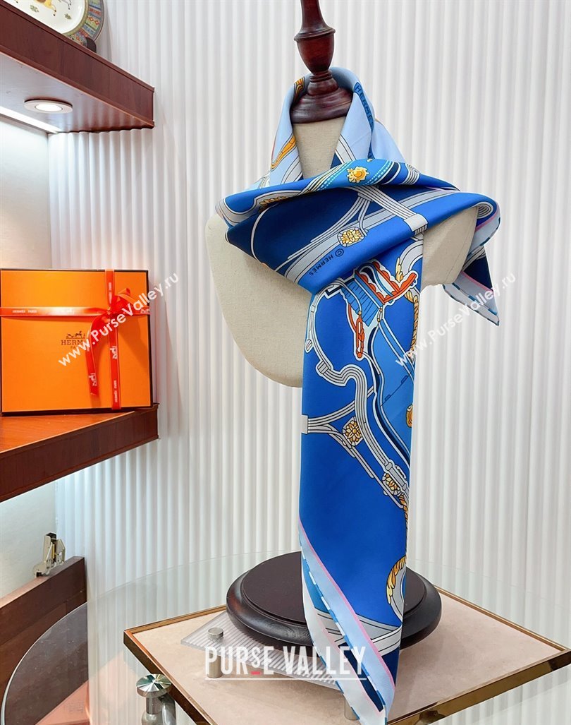 Hermes Springs Remix Sqaure Scarf 90x90cm Blue 2024 (A-240407015)