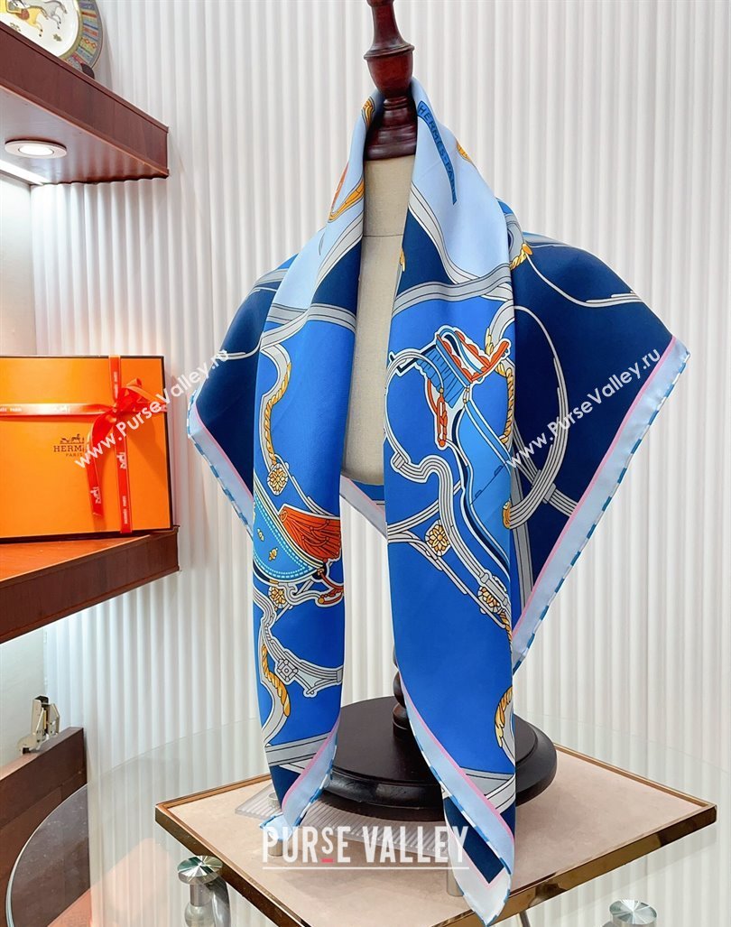 Hermes Springs Remix Sqaure Scarf 90x90cm Blue 2024 (A-240407015)
