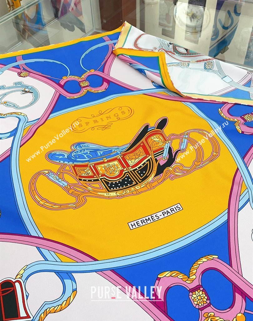 Hermes Springs Remix Sqaure Scarf 90x90cm Yellow 2024 (A-240407017)