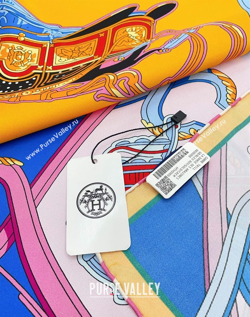 Hermes Springs Remix Sqaure Scarf 90x90cm Yellow 2024 (A-240407017)