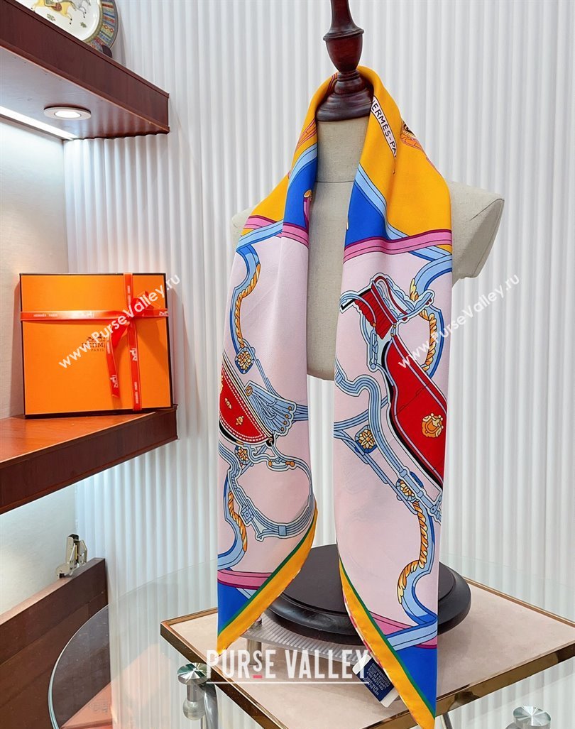 Hermes Springs Remix Sqaure Scarf 90x90cm Yellow 2024 (A-240407017)