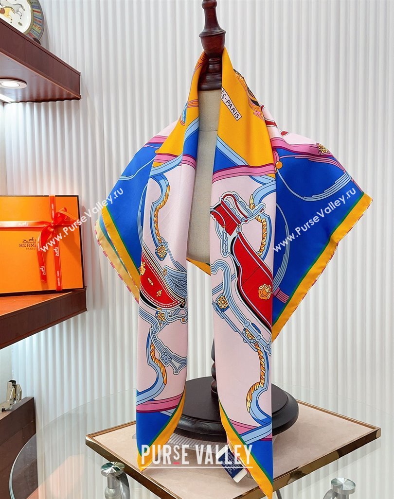 Hermes Springs Remix Sqaure Scarf 90x90cm Yellow 2024 (A-240407017)