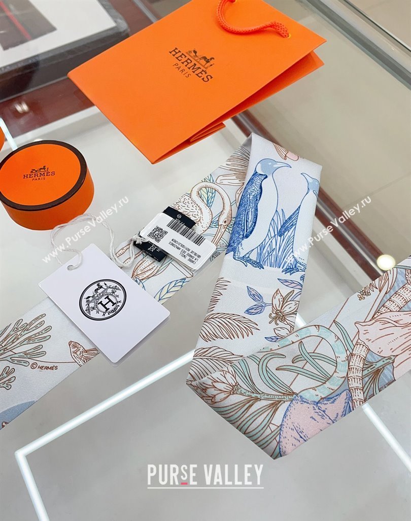 Hermes Silk Bandeau Scarf 5x86cm Royal Blue 2024 040702 (A-240407047)