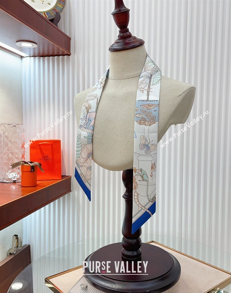 Hermes Silk Bandeau Scarf 5x86cm Royal Blue 2024 040702 (A-240407047)