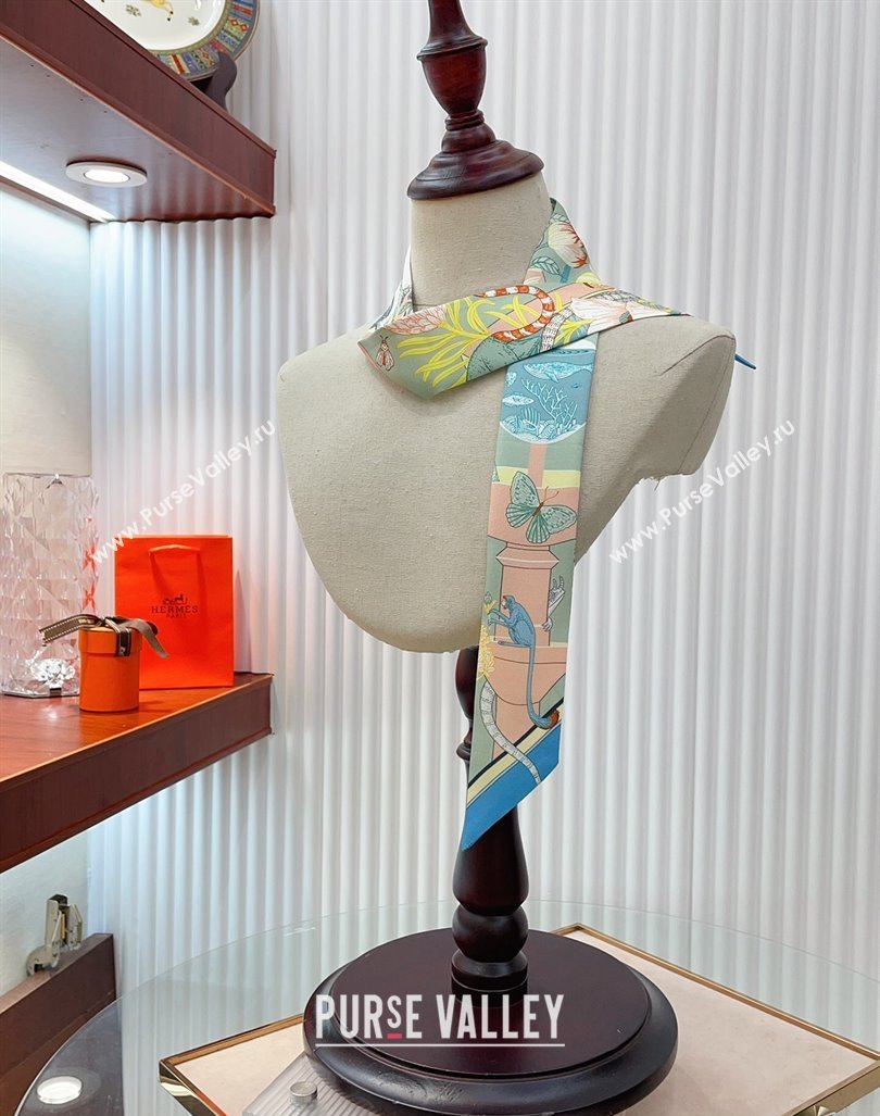 Hermes Silk Bandeau Scarf 5x86cm Light Blue 2024 040702 (A-240407048)