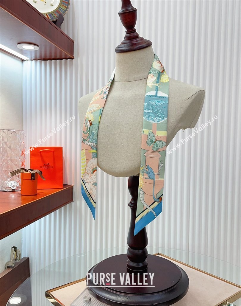 Hermes Silk Bandeau Scarf 5x86cm Light Blue 2024 040702 (A-240407048)