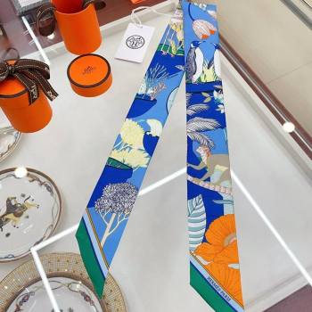 Hermes Silk Bandeau Scarf 5x86cm Green 2024 040702 (A-240407049)