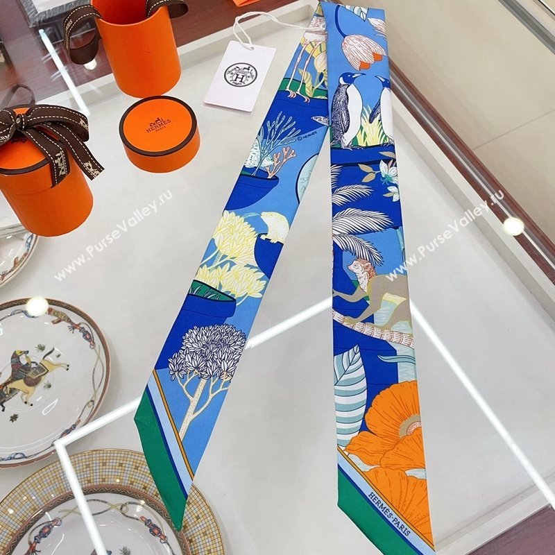 Hermes Silk Bandeau Scarf 5x86cm Green 2024 040702 (A-240407049)