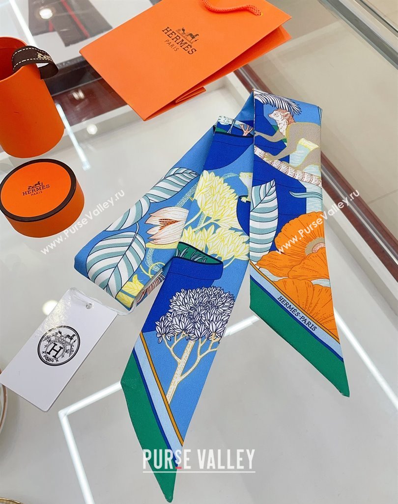 Hermes Silk Bandeau Scarf 5x86cm Green 2024 040702 (A-240407049)