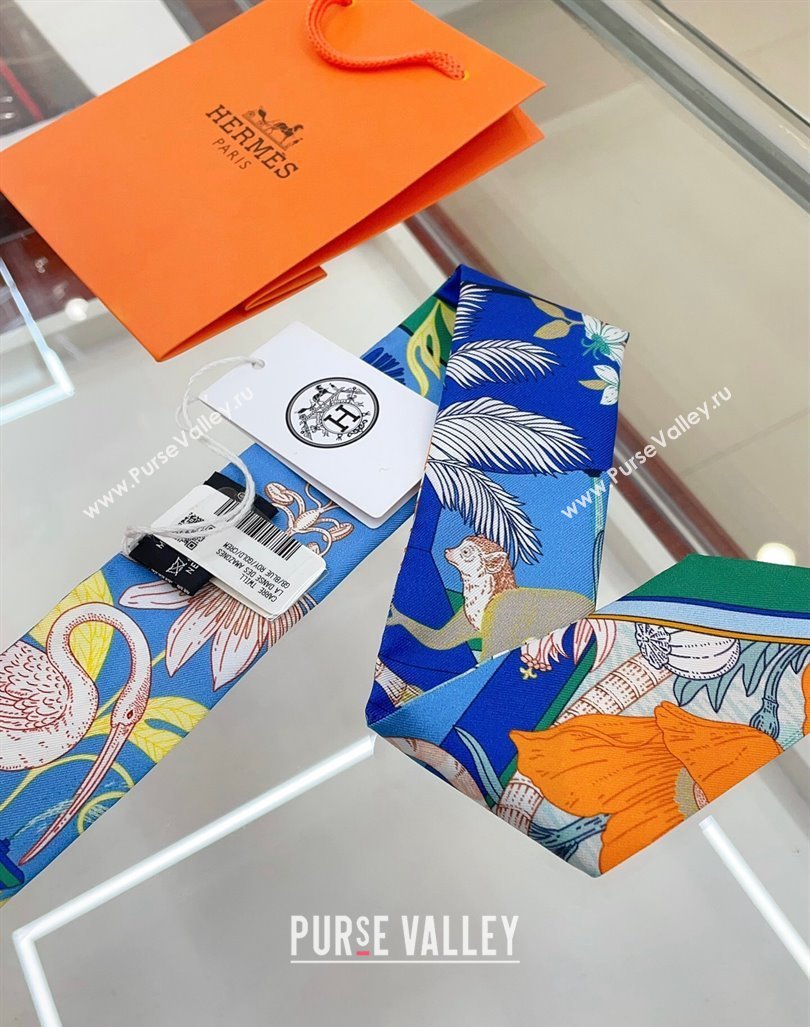 Hermes Silk Bandeau Scarf 5x86cm Green 2024 040702 (A-240407049)