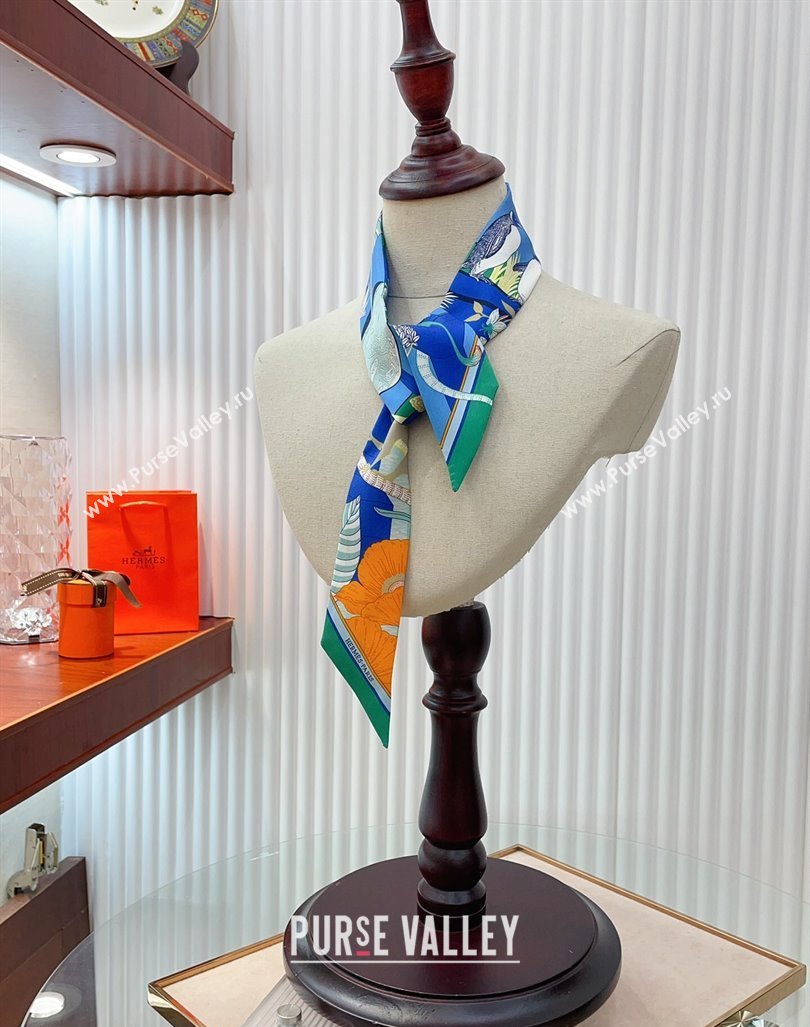 Hermes Silk Bandeau Scarf 5x86cm Green 2024 040702 (A-240407049)