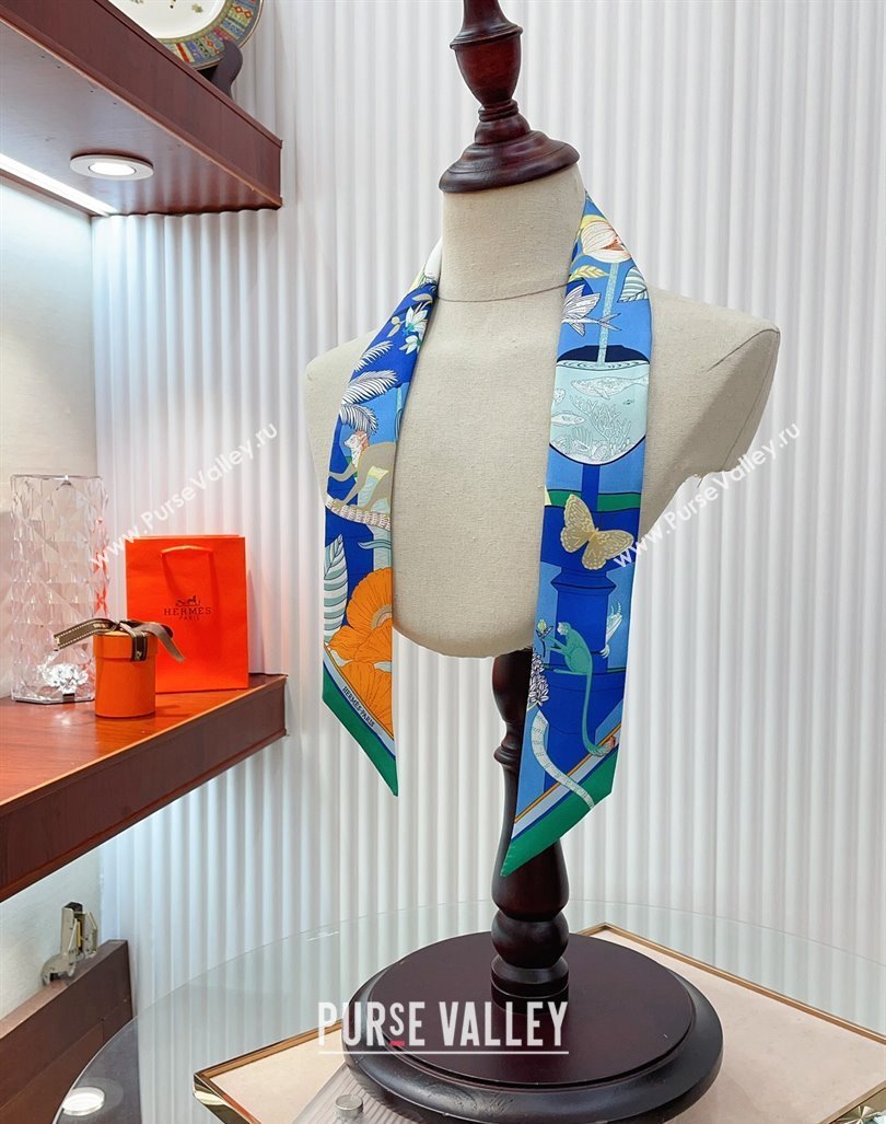 Hermes Silk Bandeau Scarf 5x86cm Green 2024 040702 (A-240407049)