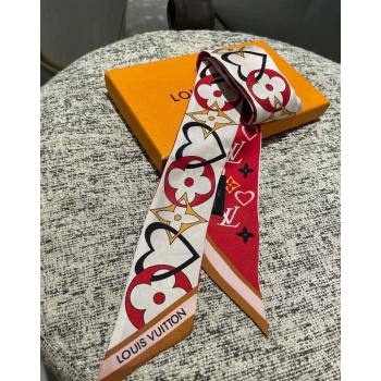 Louis Vuitton Love Silk Bandeau Scarf Red 2024 040701 (A-240407050)