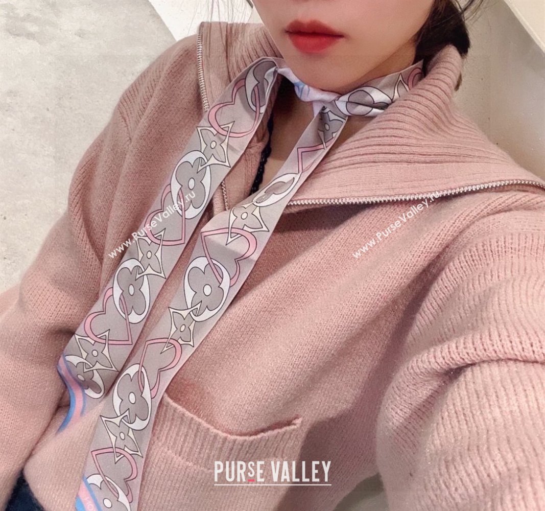 Louis Vuitton Love Silk Bandeau Scarf Pink 2024 040701 (A-240407051)