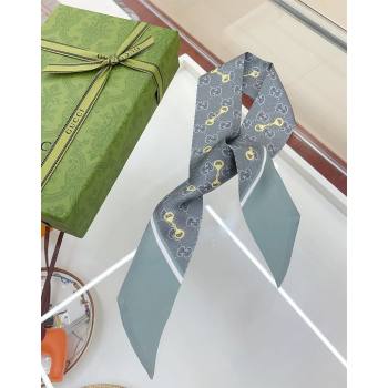 Gucci Horsebit Print Bandeau Scarf Grey 2024 0407 (A-240407054)