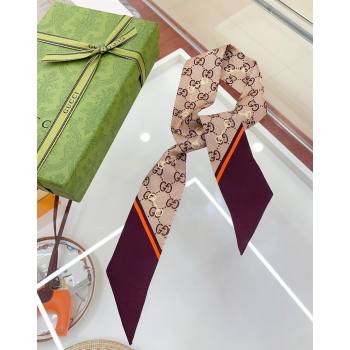 Gucci Horsebit Print Bandeau Scarf Brown 2024 0407 (A-240407057)