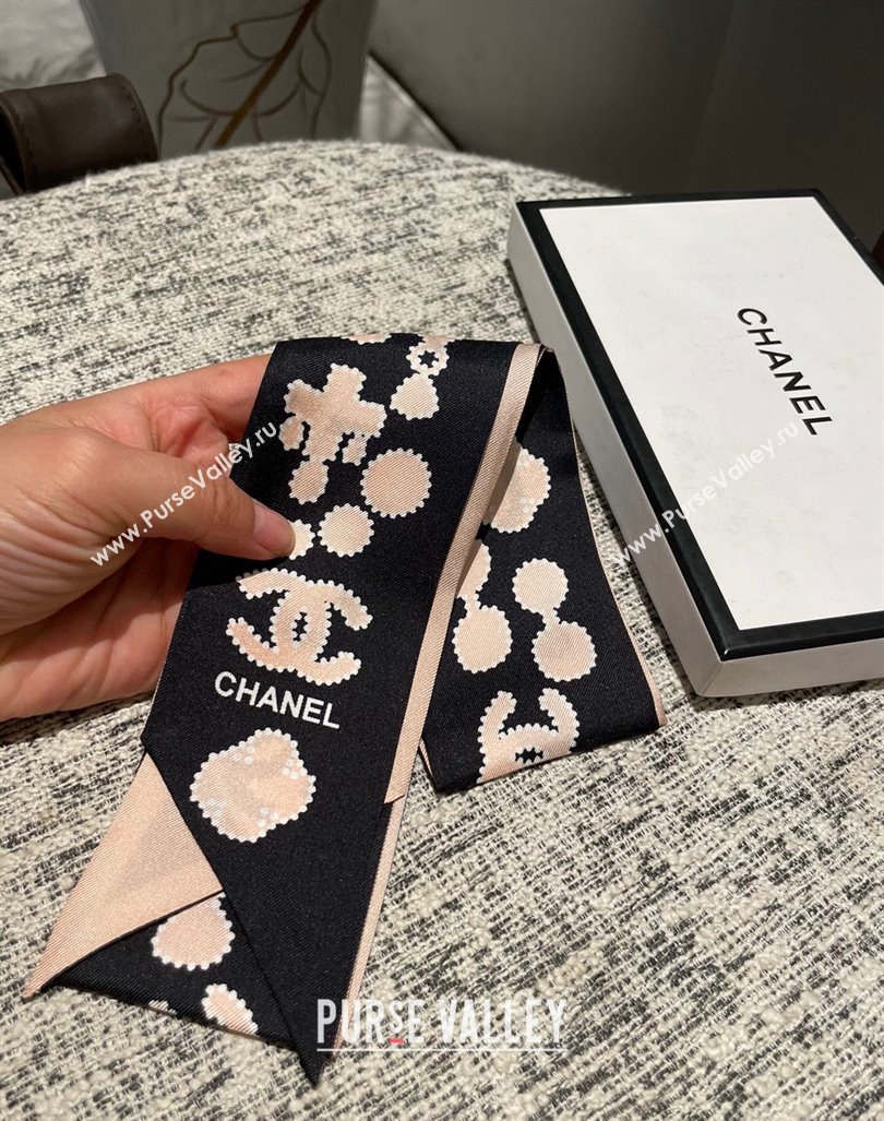 Chanel Silk Bandeau Scarf Pink 2024 040703 (A-240407058)