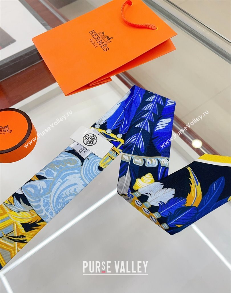 Hermes Silk Bandeau Scarf 5x86cm Yellow 2024 040703 (A-240407065)
