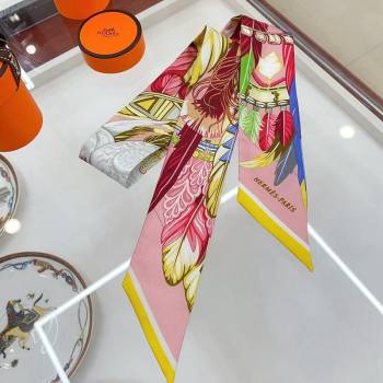 Hermes Silk Bandeau Scarf 5x86cm Pink 2024 040703 (A-240407066)