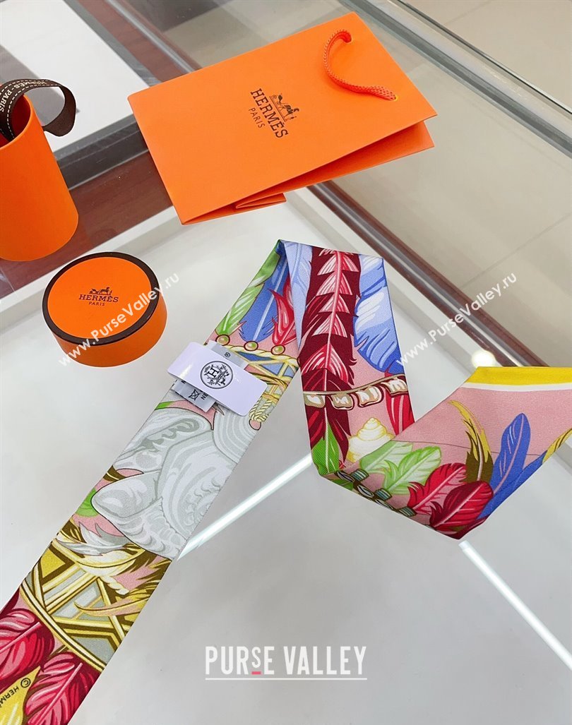 Hermes Silk Bandeau Scarf 5x86cm Pink 2024 040703 (A-240407066)