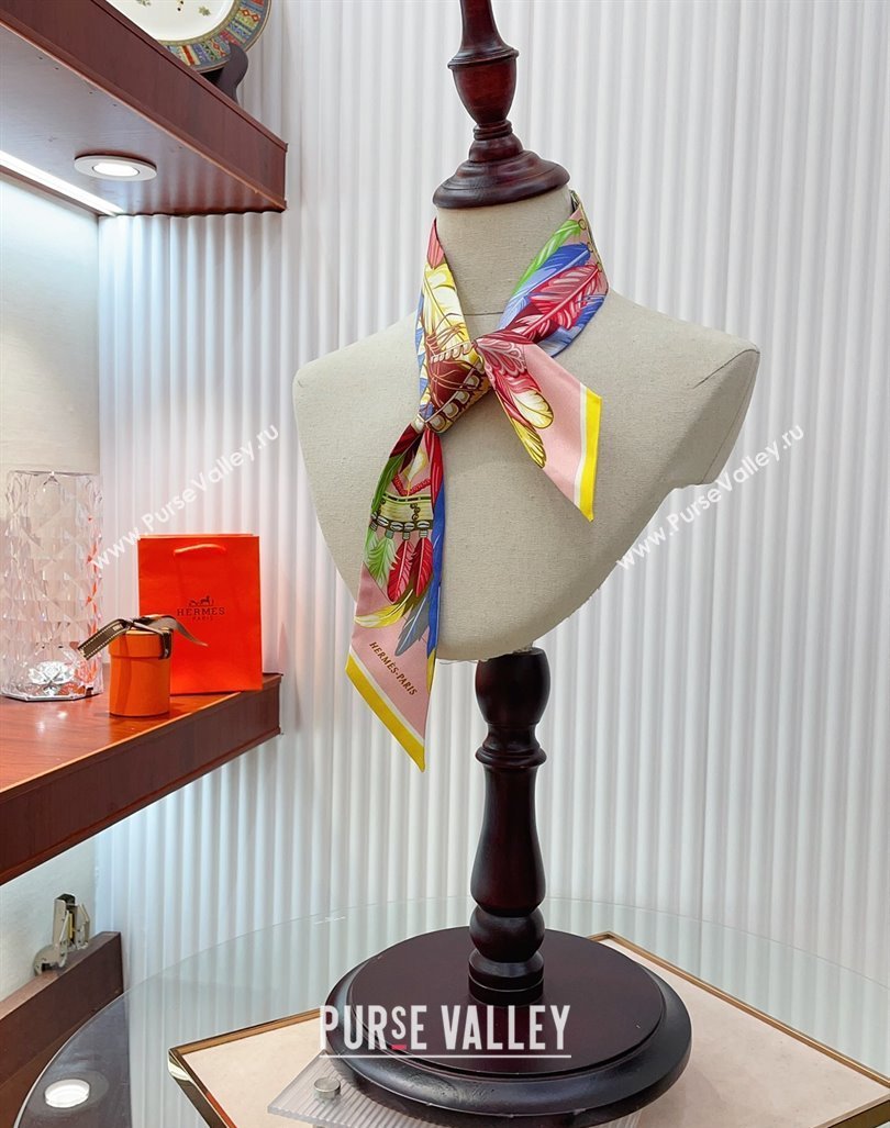 Hermes Silk Bandeau Scarf 5x86cm Pink 2024 040703 (A-240407066)